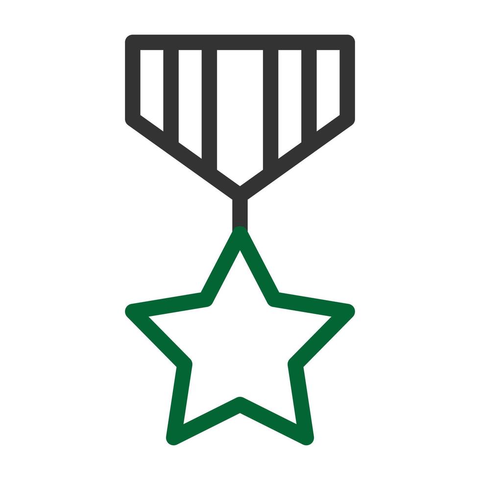 medalla icono duocolor gris verde color militar símbolo Perfecto. vector
