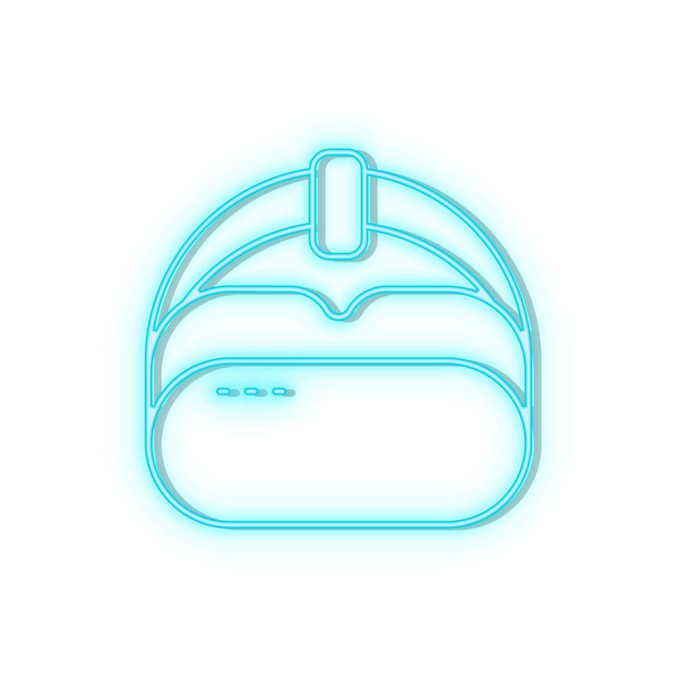 Retro style blue neon vector icon robot, tech, car blue neon icon.