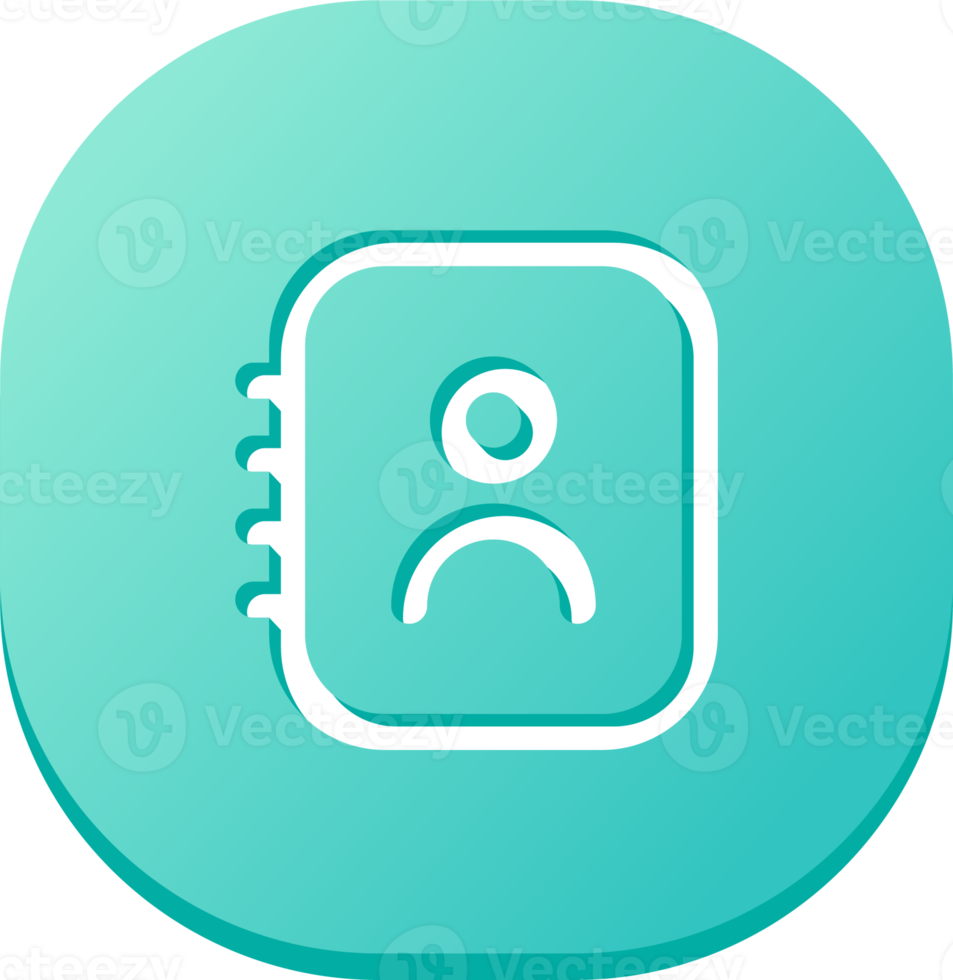 Contact icon in flat design style. Adress book or phone book signs illustration. png