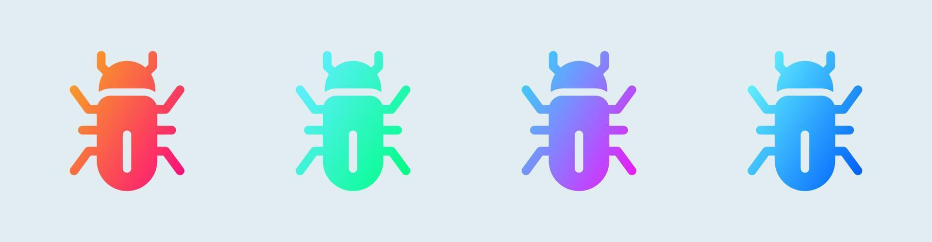 Bug solid icon in gradient colors. Virus signs vector illustration.