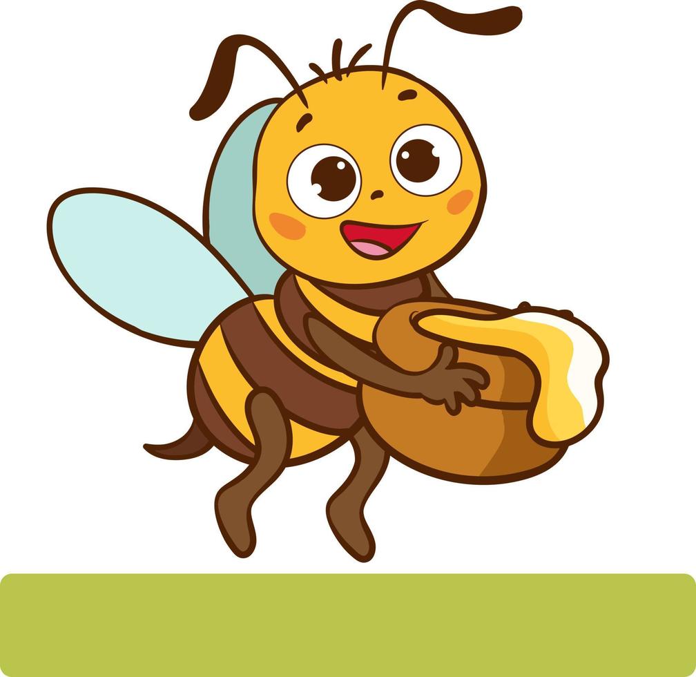 ilustración de dibujos animados de abejas lindas vector