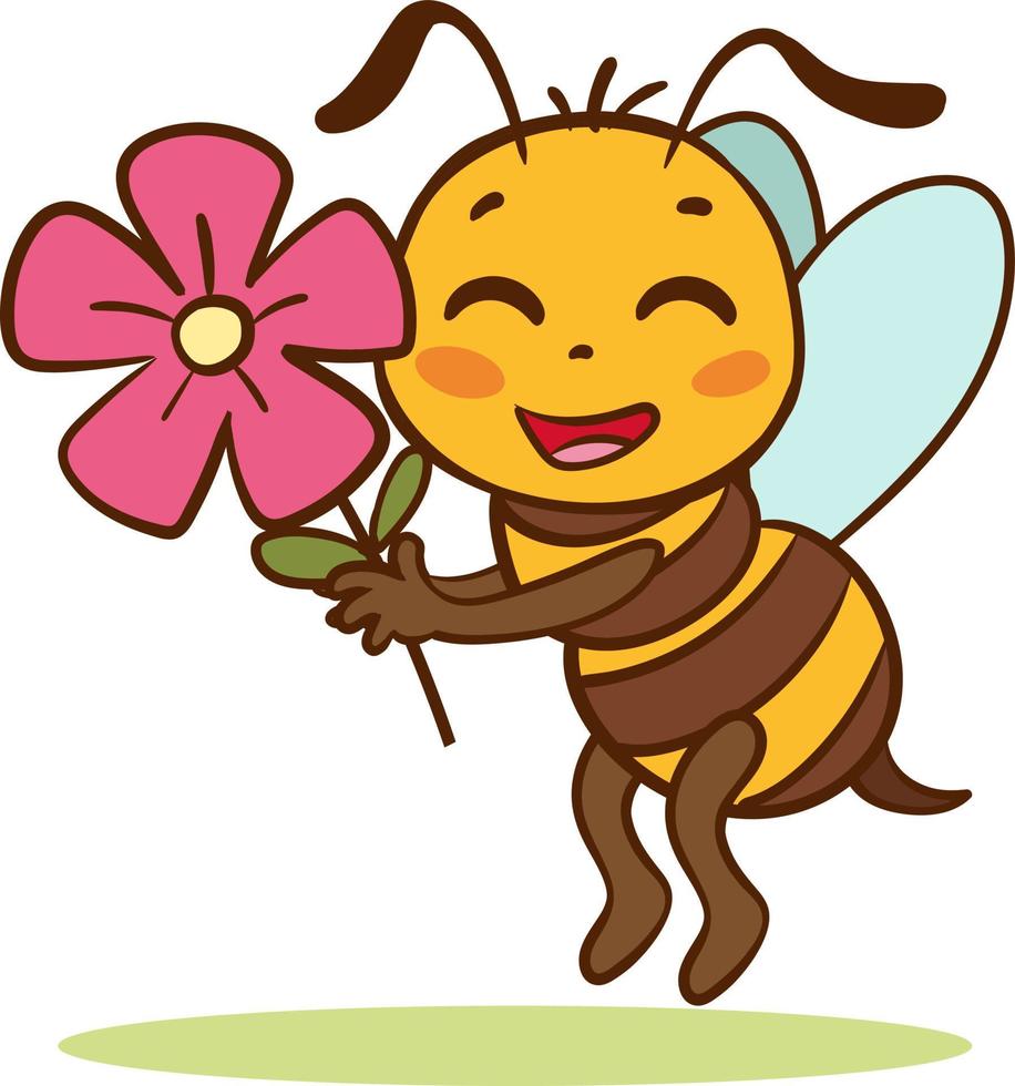 ilustración de dibujos animados de abejas lindas vector