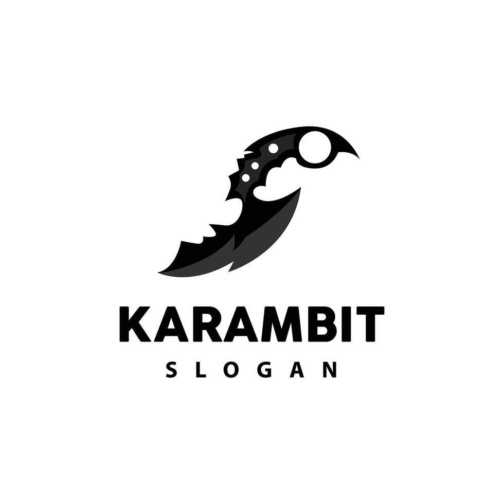 Kerambit Logo, Indonesia Fighting Weapon Vector, Ninja Fighting Tool Simple Design, Template Illustration Symbol Icon vector