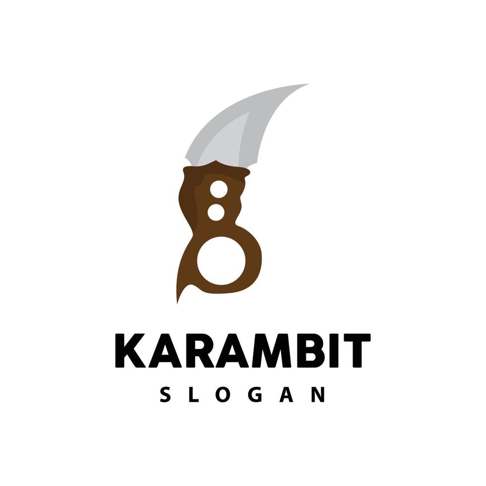 Kerambit Logo, Indonesia Fighting Weapon Vector, Ninja Fighting Tool Simple Design, Template Illustration Symbol Icon vector