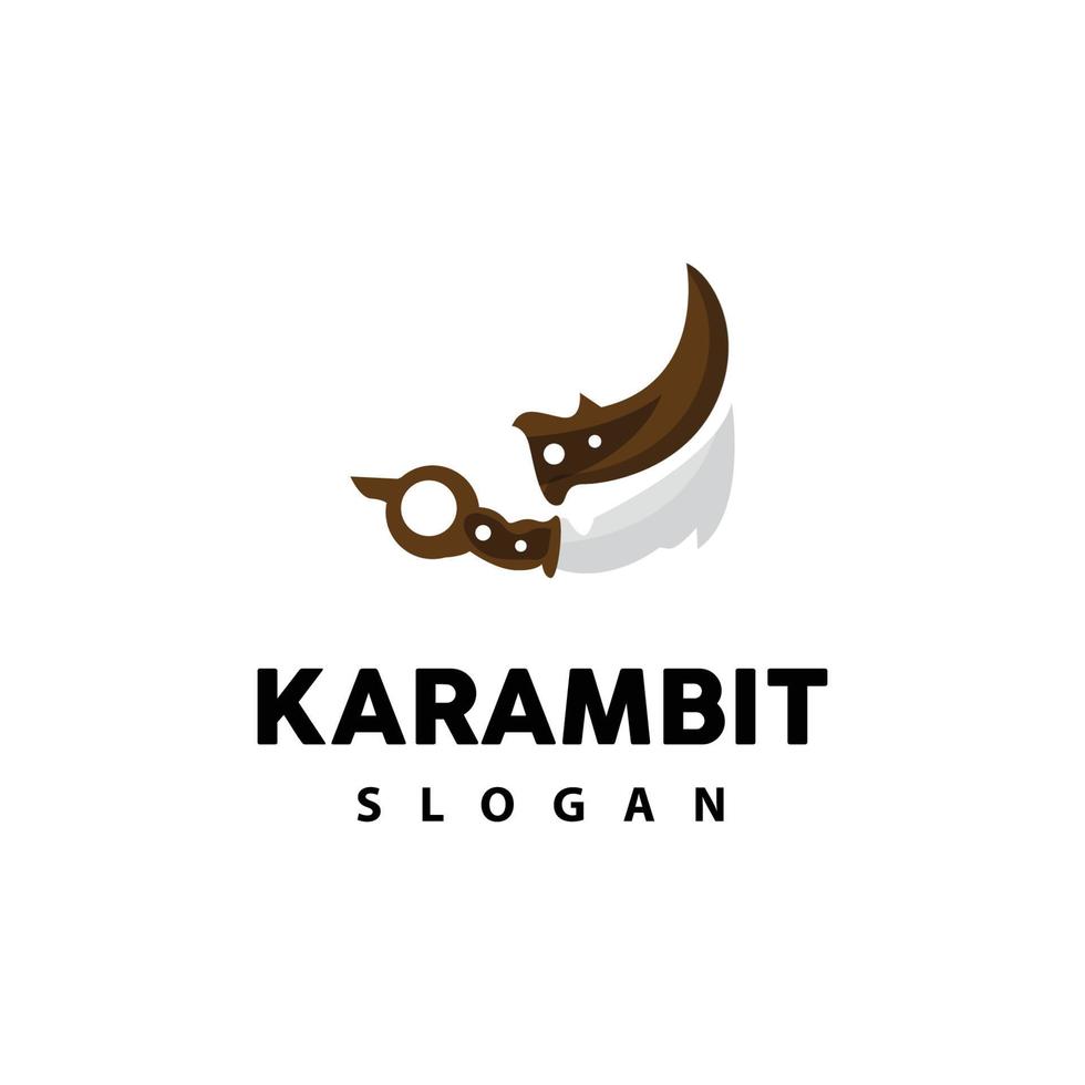 Kerambit Logo, Indonesia Fighting Weapon Vector, Ninja Fighting Tool Simple Design, Template Illustration Symbol Icon vector