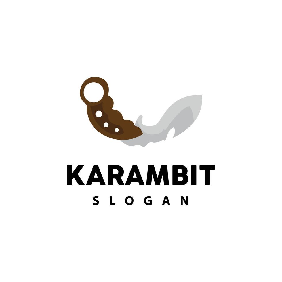 Kerambit Logo, Indonesia Fighting Weapon Vector, Ninja Fighting Tool Simple Design, Template Illustration Symbol Icon vector