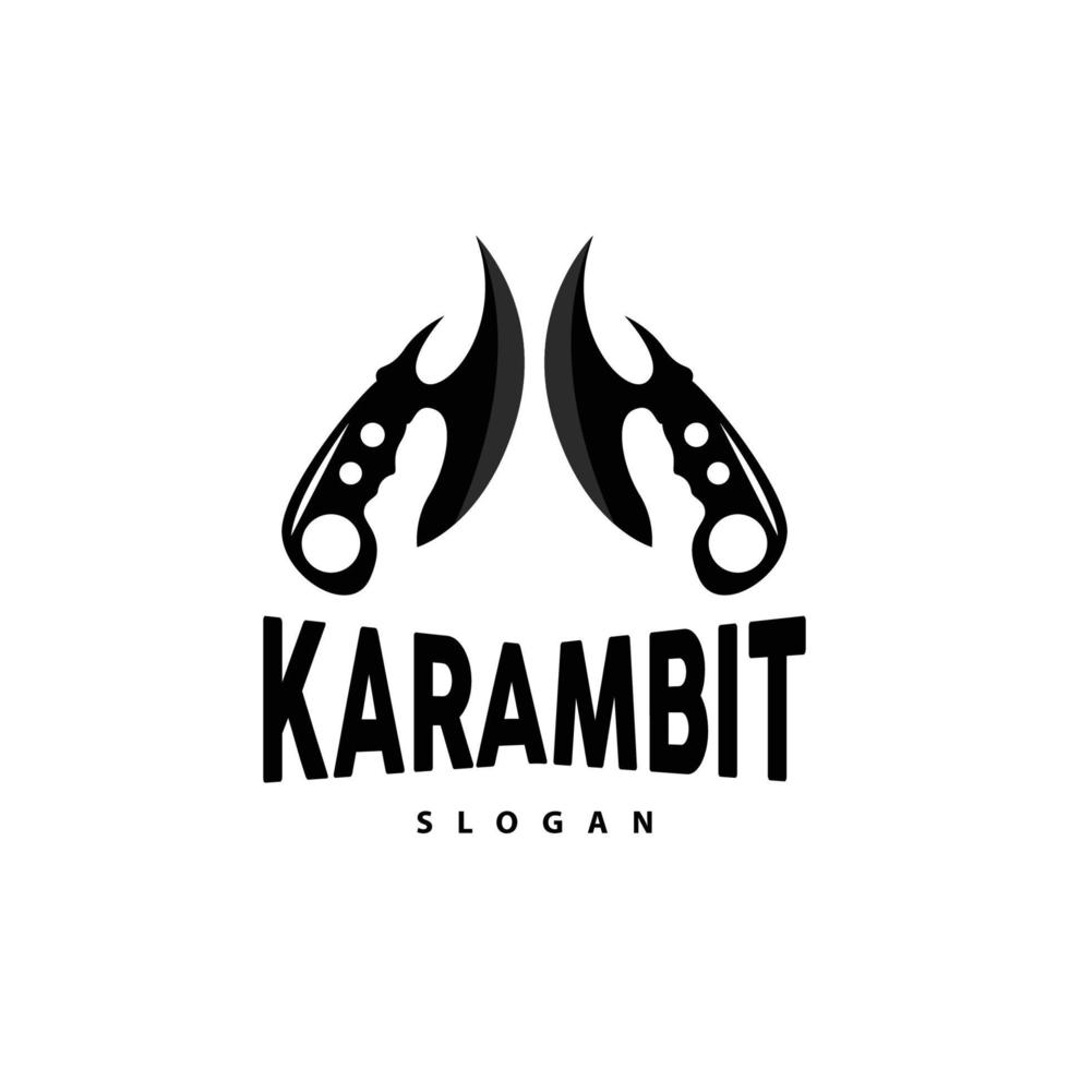 Kerambit Logo, Indonesia Fighting Weapon Vector, Ninja Fighting Tool Simple Design, Template Illustration Symbol Icon vector