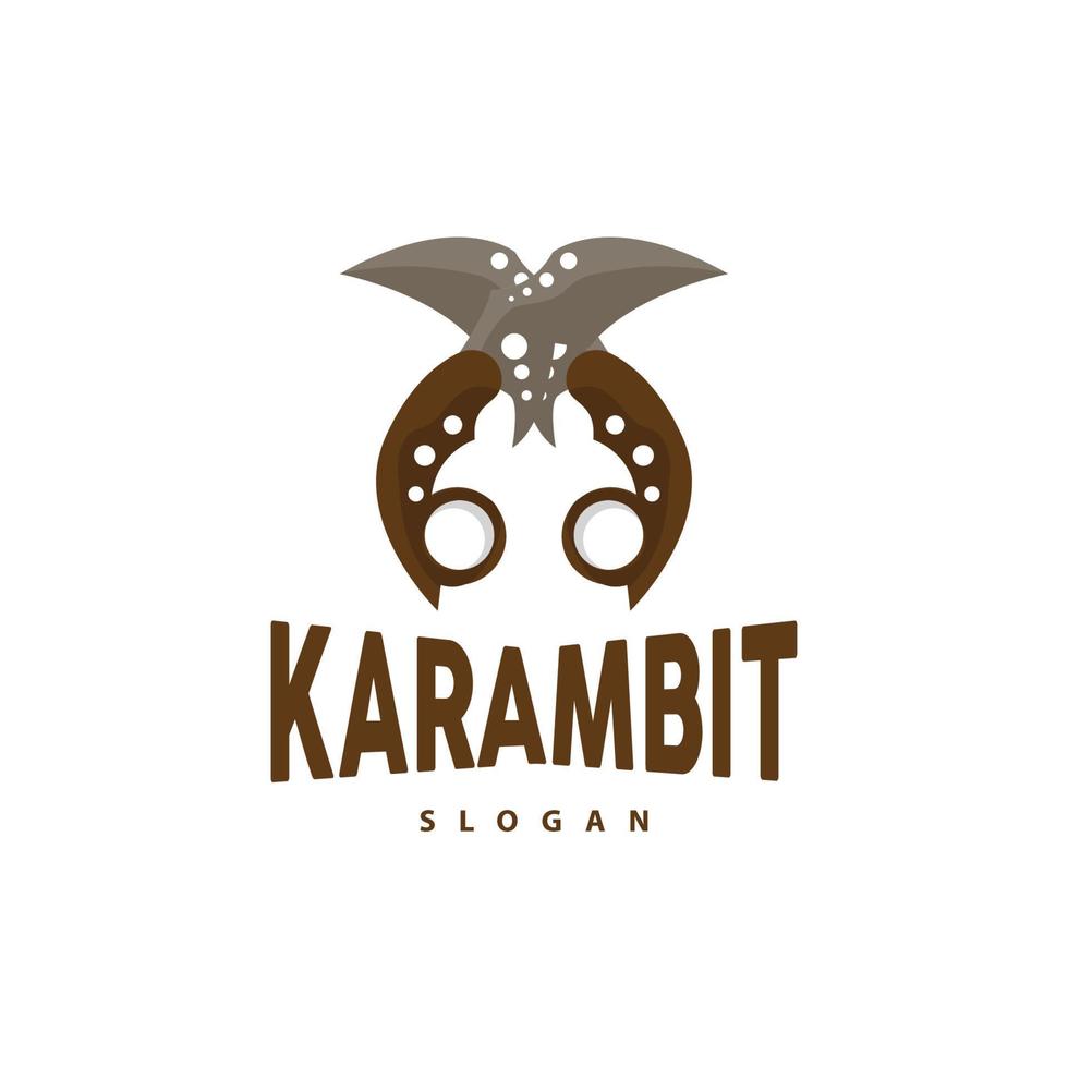 Kerambit Logo, Indonesia Fighting Weapon Vector, Ninja Fighting Tool Simple Design, Template Illustration Symbol Icon vector
