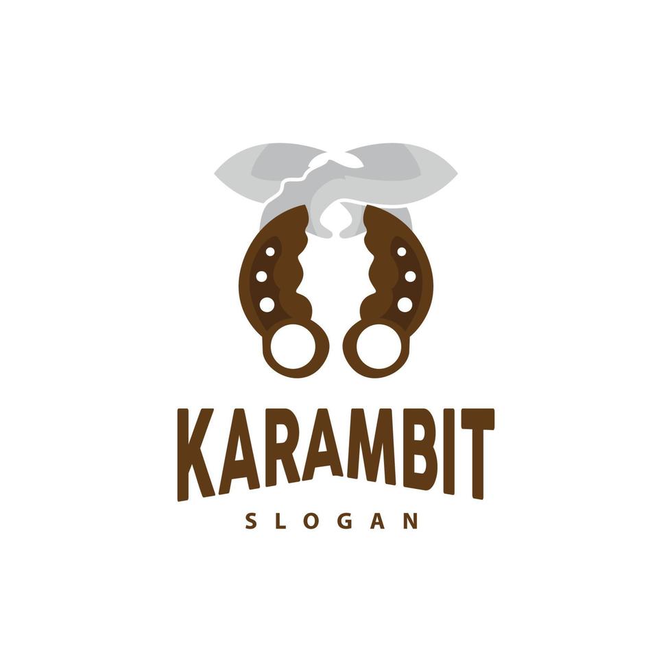 Kerambit Logo, Indonesia Fighting Weapon Vector, Ninja Fighting Tool Simple Design, Template Illustration Symbol Icon vector