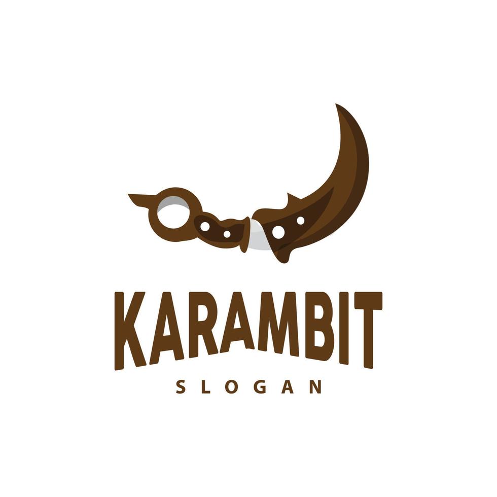 Kerambit Logo, Indonesia Fighting Weapon Vector, Ninja Fighting Tool Simple Design, Template Illustration Symbol Icon vector