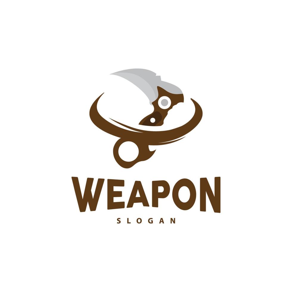 Kerambit Logo, Indonesia Fighting Weapon Vector, Ninja Fighting Tool Simple Design, Template Illustration Symbol Icon vector