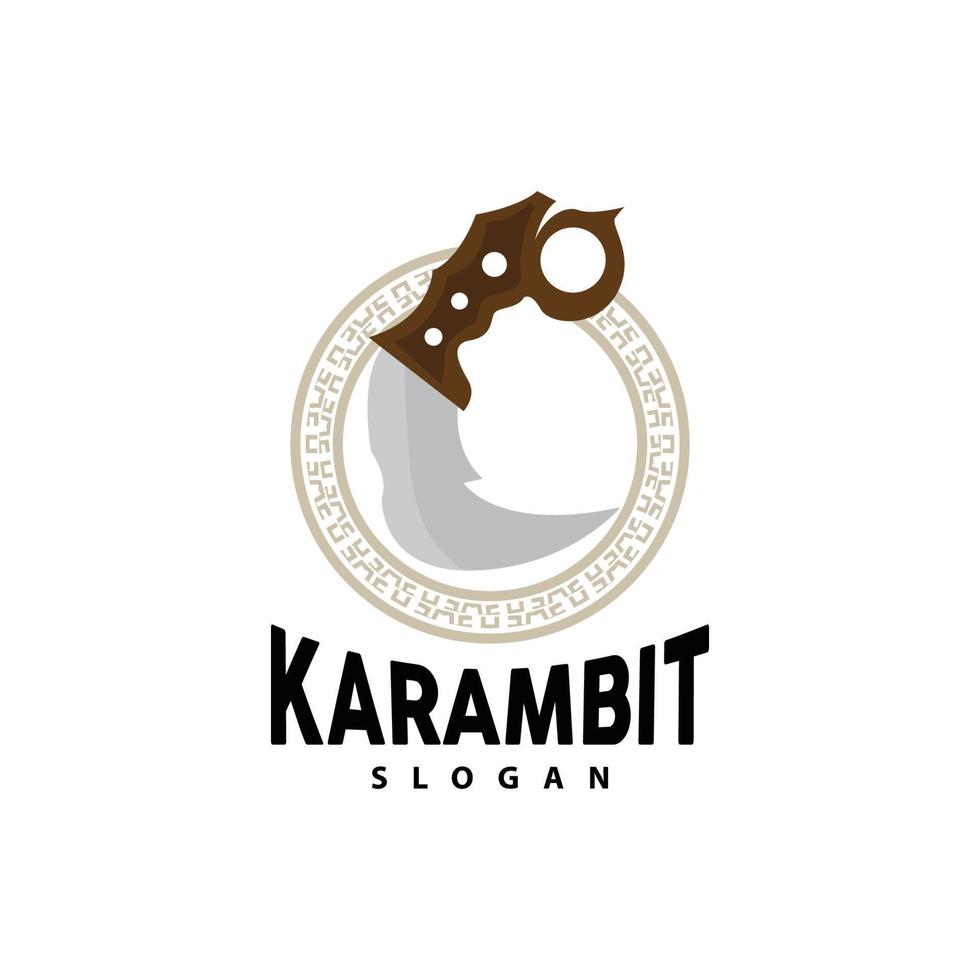 Kerambit Logo, Indonesia Fighting Weapon Vector, Ninja Fighting Tool Simple Design, Template Illustration Symbol Icon vector