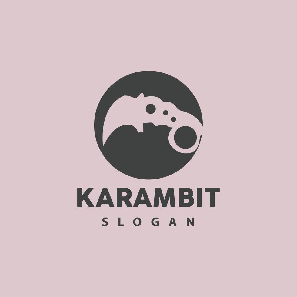 Kerambit Logo, Indonesia Fighting Weapon Vector, Ninja Fighting Tool Simple Design, Template Illustration Symbol Icon vector