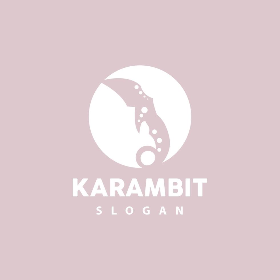 Kerambit Logo, Indonesia Fighting Weapon Vector, Ninja Fighting Tool Simple Design, Template Illustration Symbol Icon vector