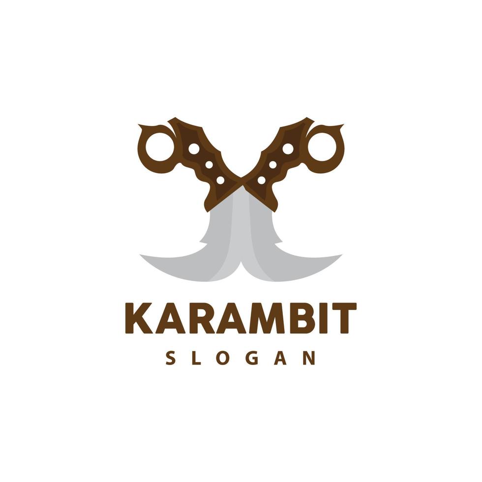 Kerambit Logo, Indonesia Fighting Weapon Vector, Ninja Fighting Tool Simple Design, Template Illustration Symbol Icon vector