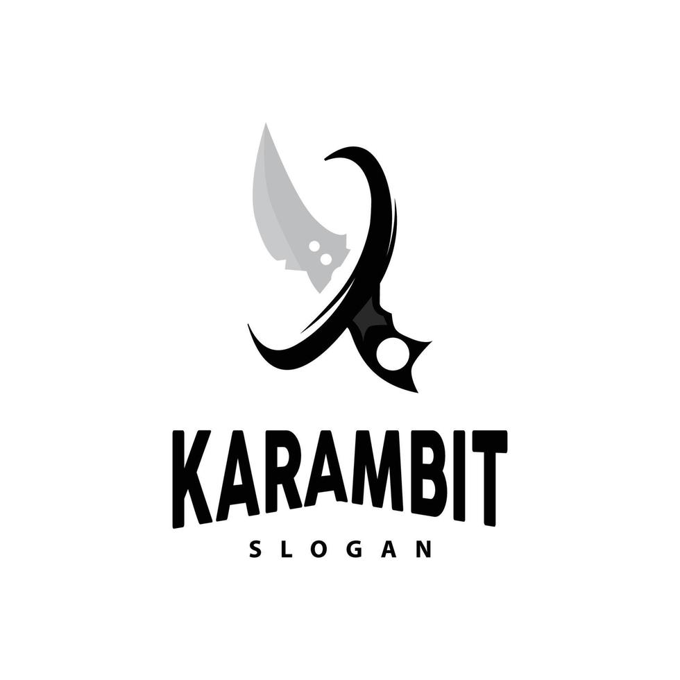 Kerambit Logo, Indonesia Fighting Weapon Vector, Ninja Fighting Tool Simple Design, Template Illustration Symbol Icon vector