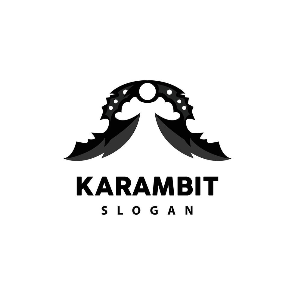 Kerambit Logo, Indonesia Fighting Weapon Vector, Ninja Fighting Tool Simple Design, Template Illustration Symbol Icon vector