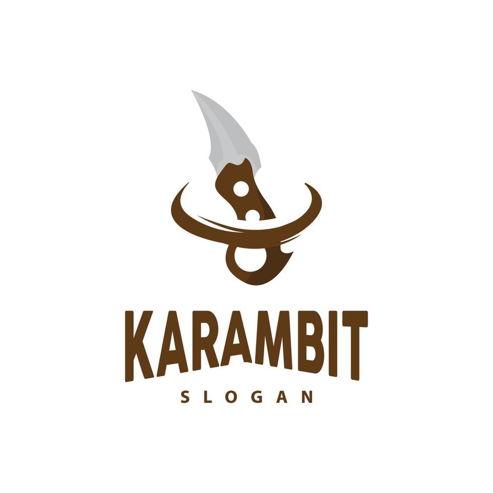 Kerambit Logo, Indonesia Fighting Weapon Vector, Ninja Fighting Tool Simple Design, Template Illustration Symbol Icon vector