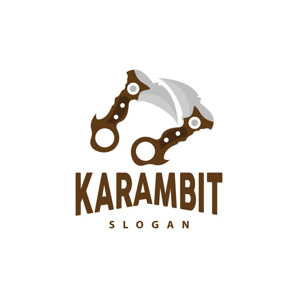 Kerambit Logo, Indonesia Fighting Weapon Vector, Ninja Fighting Tool Simple Design, Template Illustration Symbol Icon vector