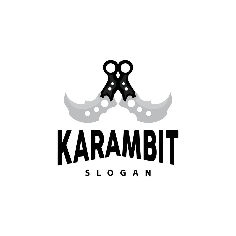 Kerambit Logo, Indonesia Fighting Weapon Vector, Ninja Fighting Tool Simple Design, Template Illustration Symbol Icon vector