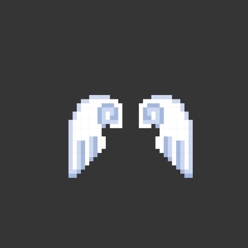 angel wing in pixel art style vector