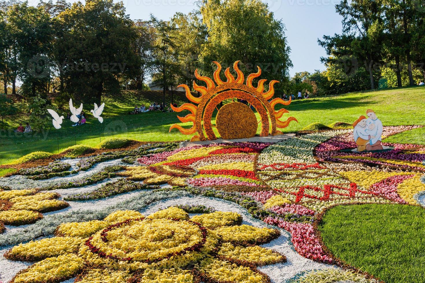 Sculpture made from summer flowers photo