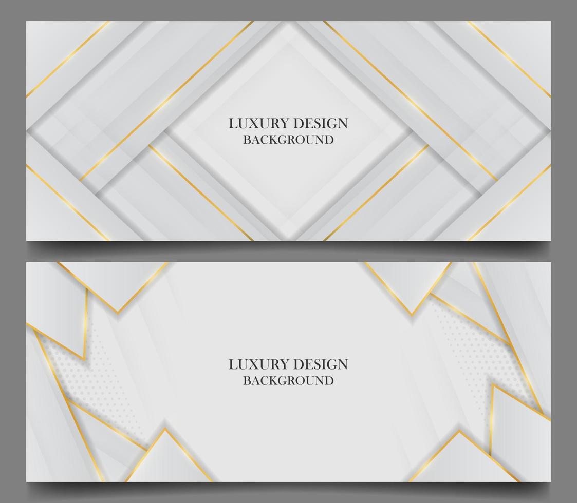 set luxury white elegant background with shiny gold vector. luxury elegant theme design vector