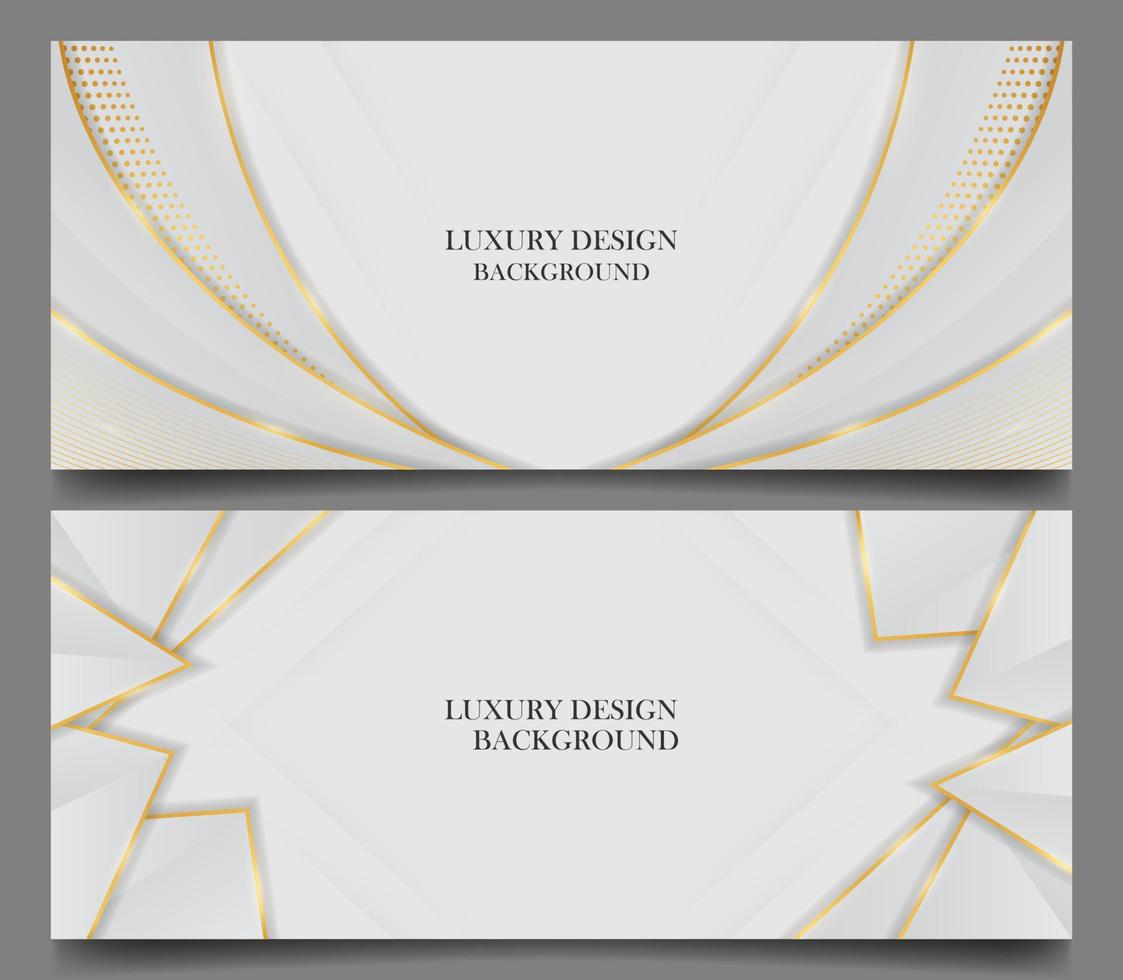 set luxury white and shiny gold background vector. luxury elegant theme design vector