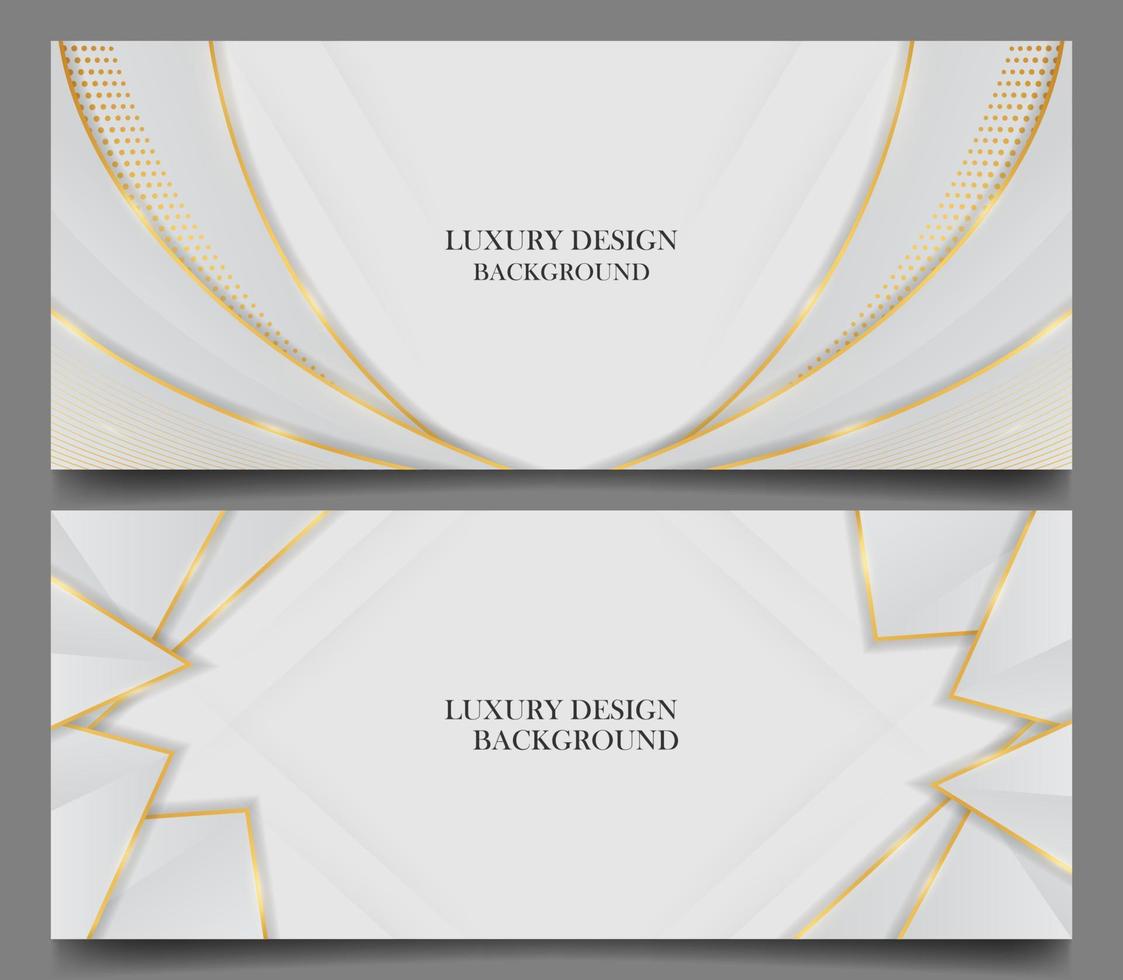 conjunto lujo blanco y brillante oro antecedentes vector. lujo elegante tema diseño vector