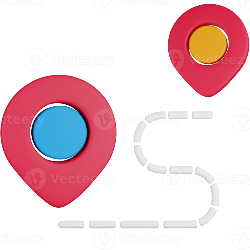3D Icon Illustration location route png