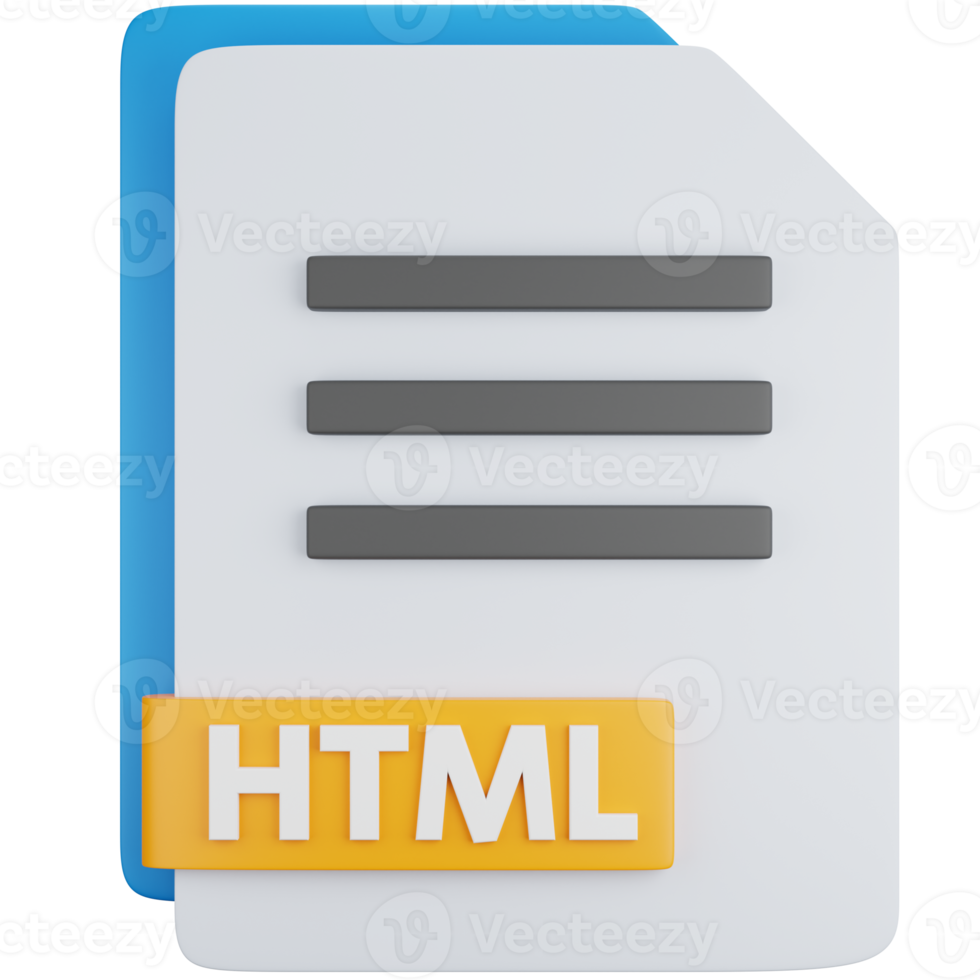 3D Icon Illustration html file png