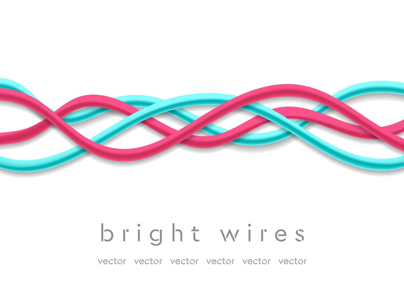 Isolated bright tech wires on white background vector