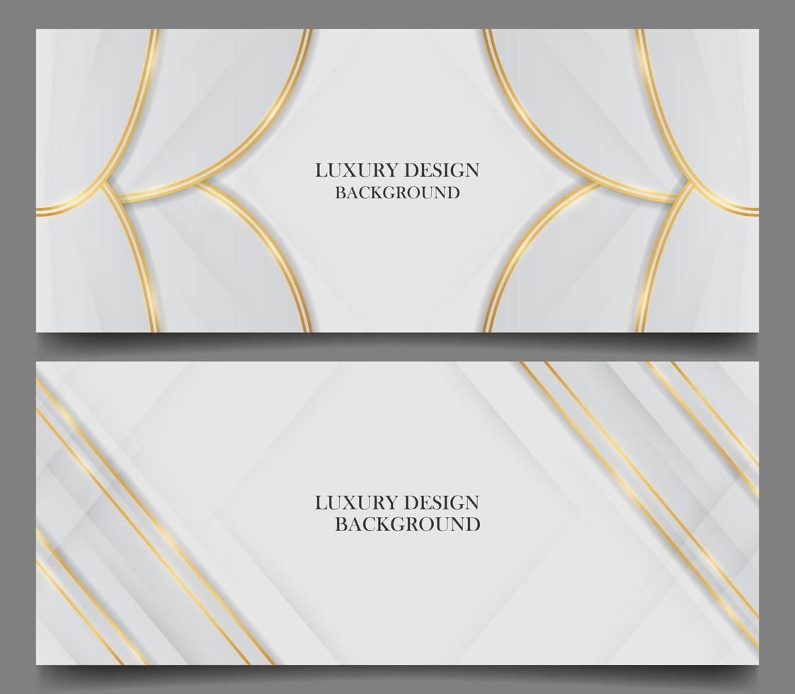 set abstract luxury white background with shiny gold vector. luxury elegant theme design vector
