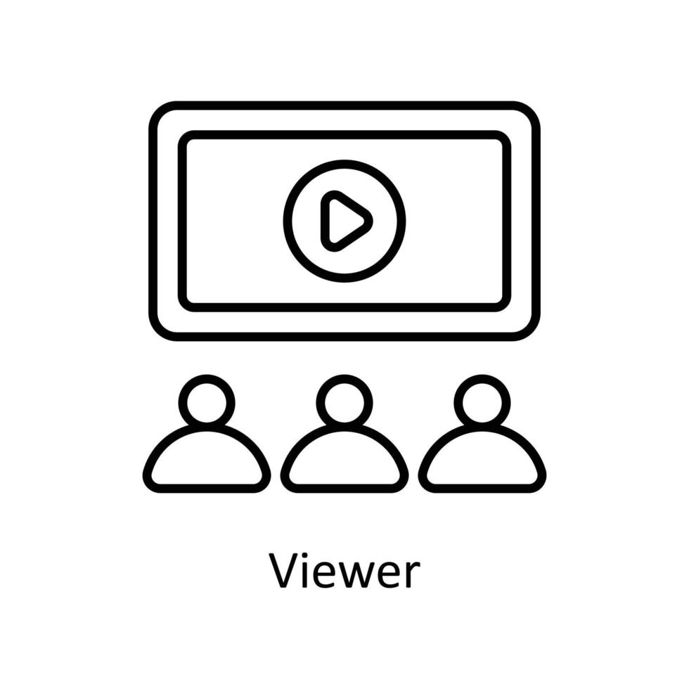 Viewer  Vector  outline Icons. Simple stock illustration stock