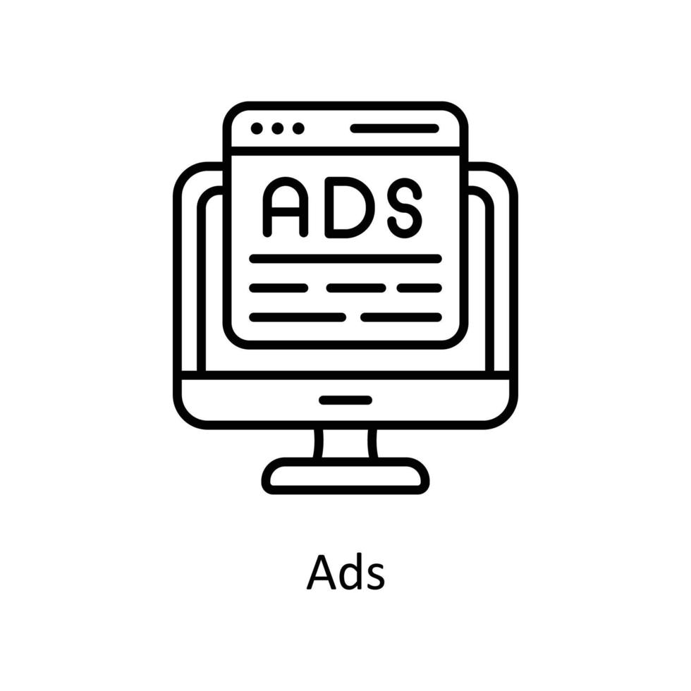 Ads  Vector  outline Icons. Simple stock illustration stock