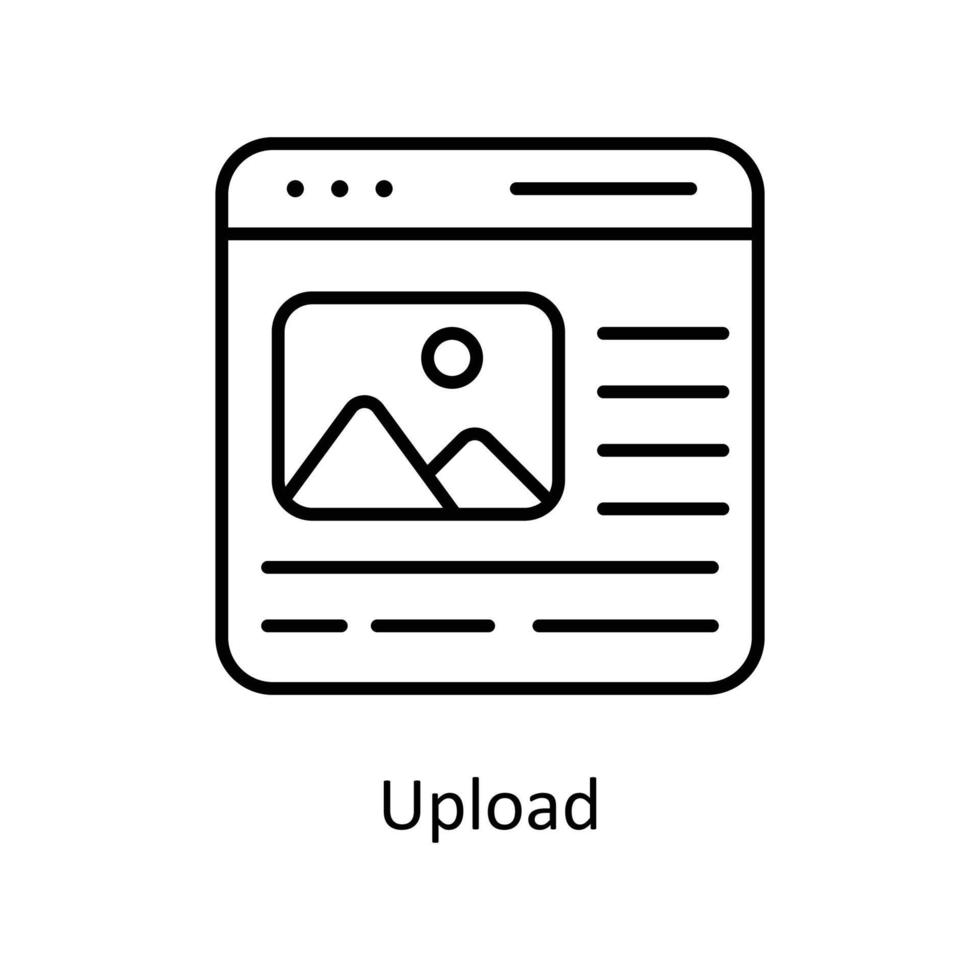Upload Vector  outline Icons. Simple stock illustration stock