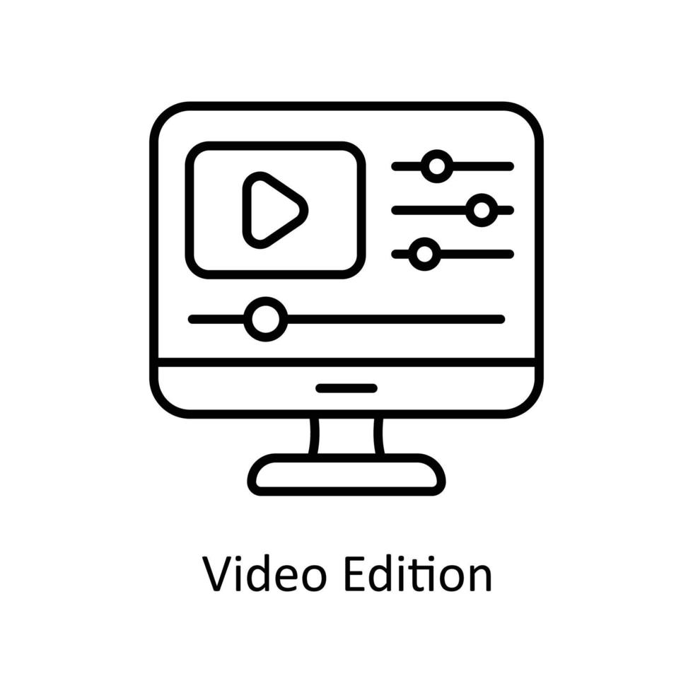 Video Edition Vector  outline Icons. Simple stock illustration stock