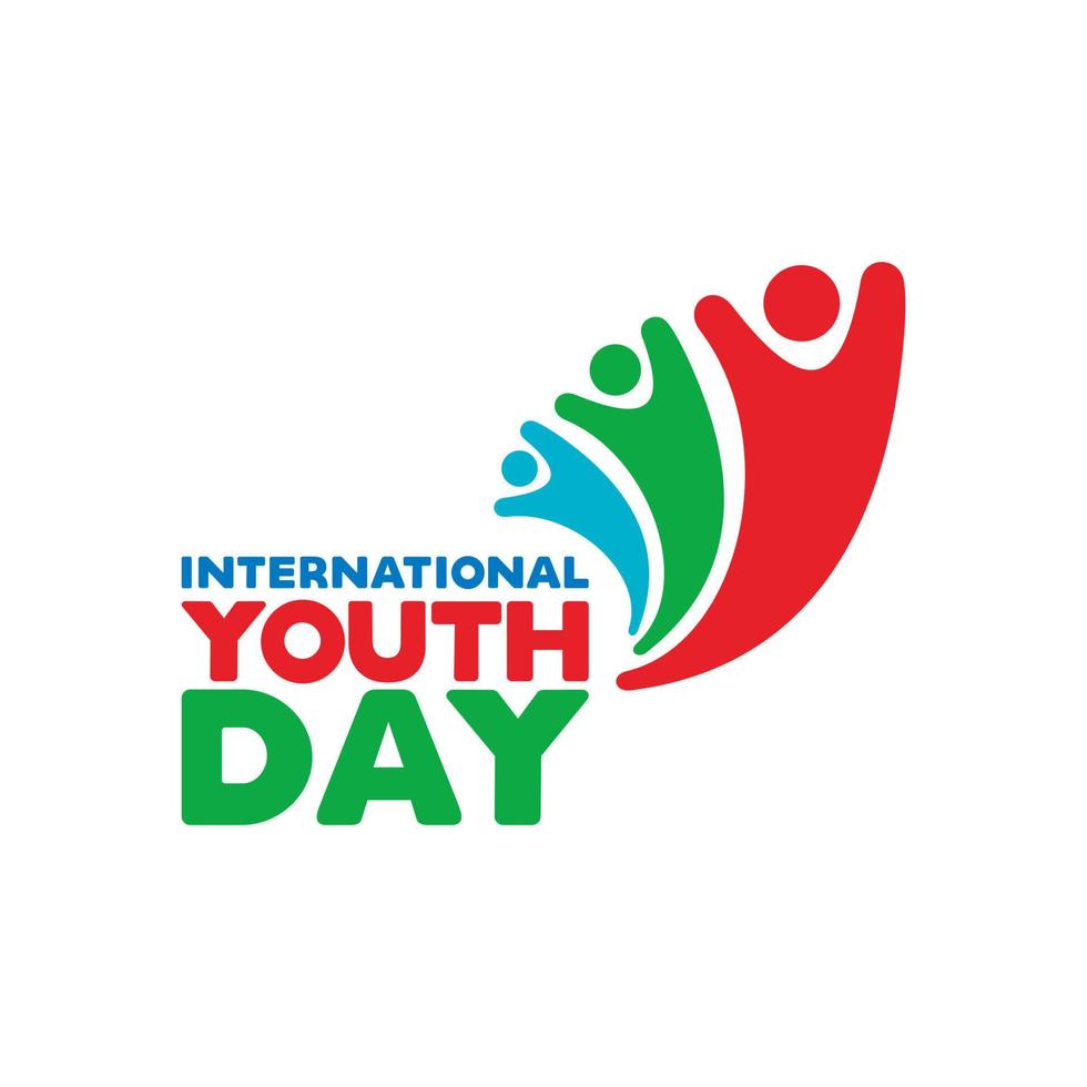 Happy youth day. August 12. Positive poster with decorative elements. vector