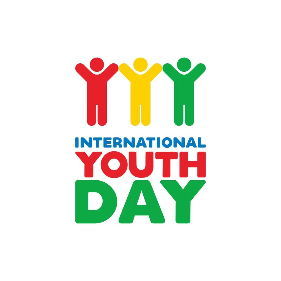 International Youth Day Celebration, Friendly team, cooperation, friendship, vector design