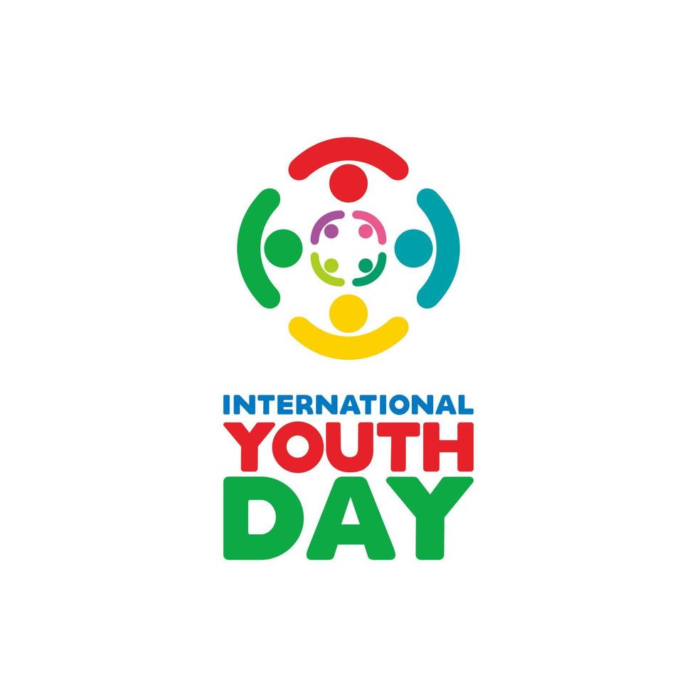 internacional juventud día, 12 agosto, vector ilustración modelo.
