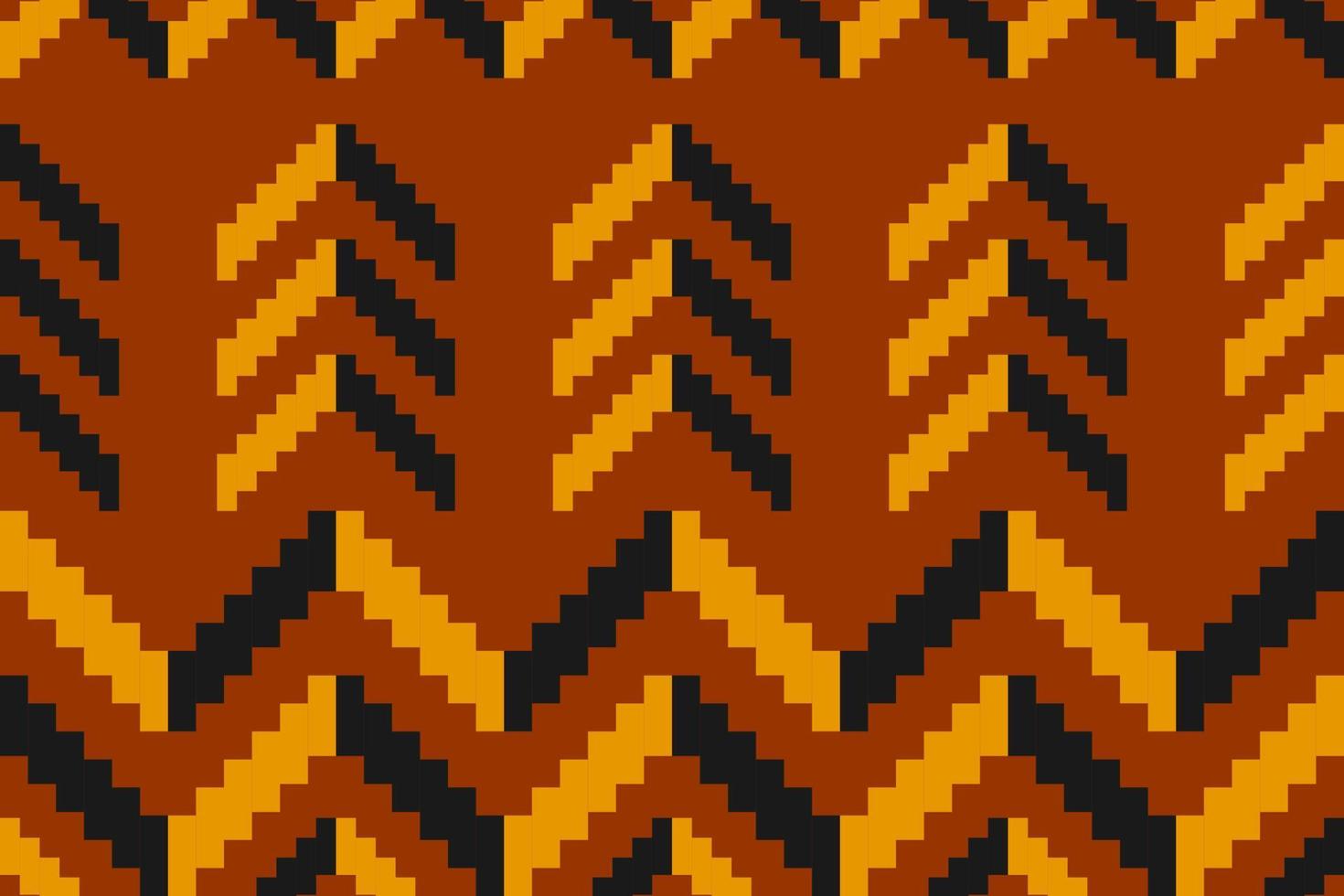 Geometric ethnic seamless pattern traditional. American, Mexican style. Orange fabric ethnic pattern art. vector