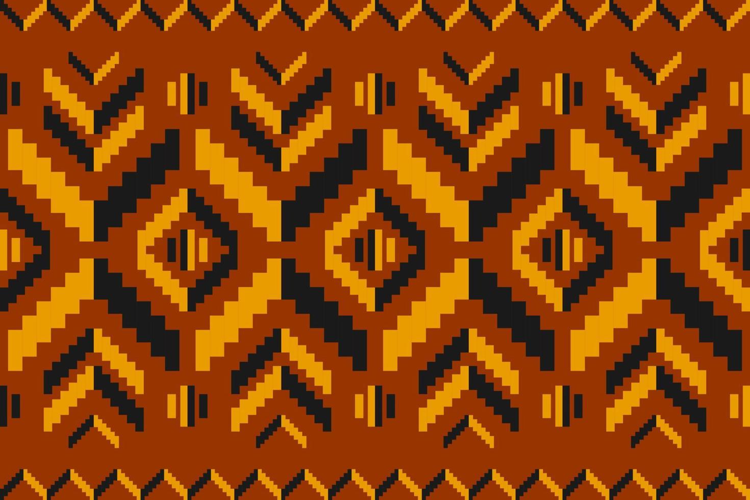 Orange carpet tribal pattern art. Geometric ethnic seamless pattern traditional. American, Mexican style. vector