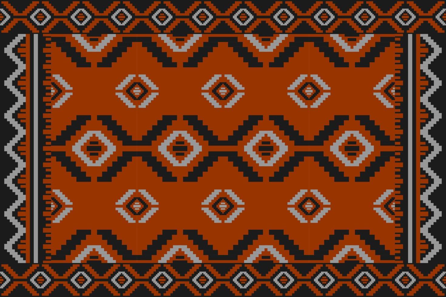 Orange carpet tribal pattern art. Geometric ethnic seamless pattern traditional. American, Mexican style. vector