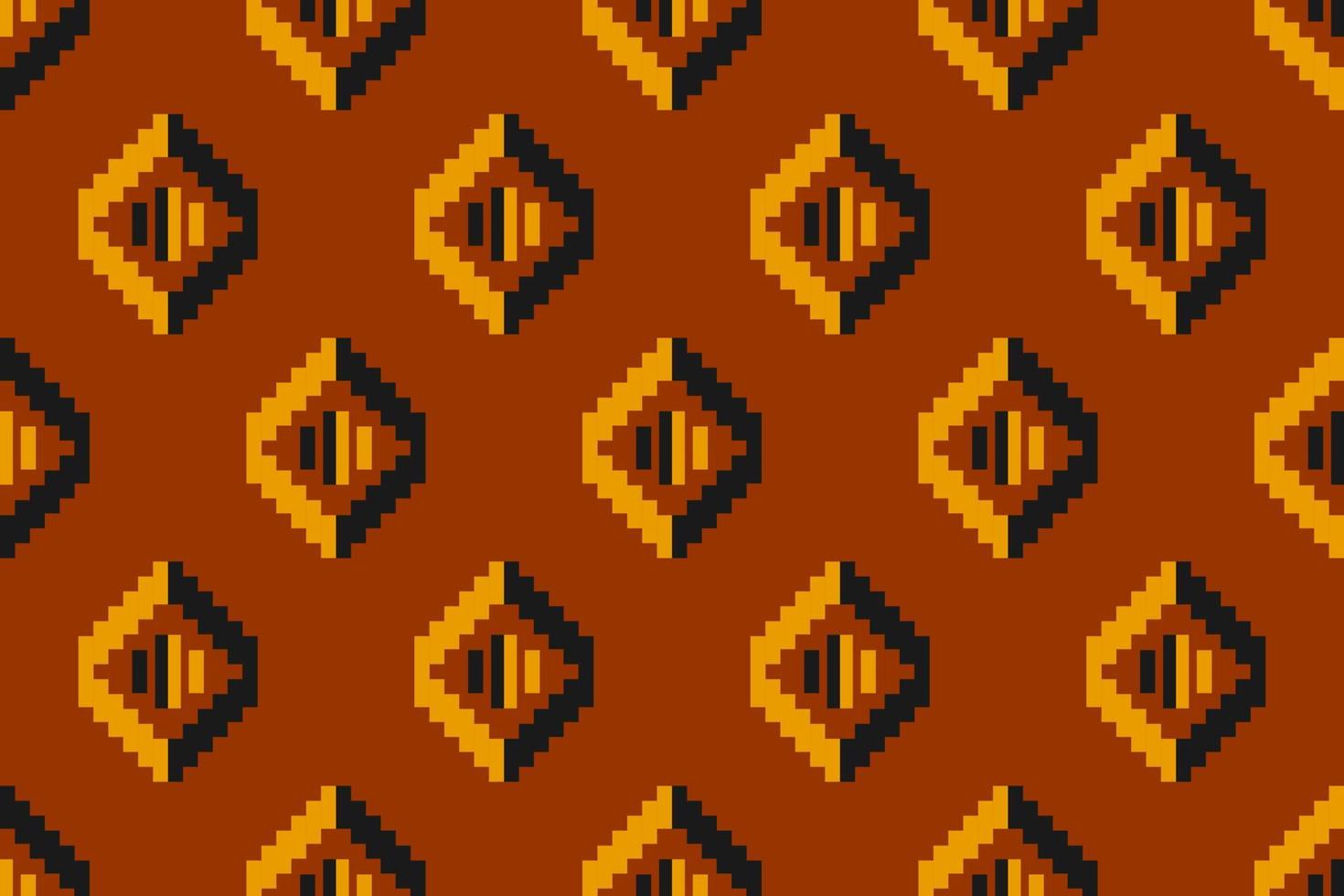 Orange fabric ethnic pattern art. Geometric ethnic seamless pattern traditional. American, Mexican style. vector
