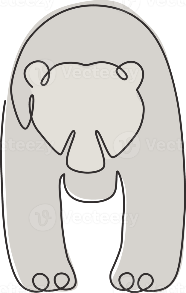 en enda linjeteckning av söt grizzlybjörn för företagets logotypidentitet. affärsbolag ikon koncept från vilda däggdjursdjur form. trendiga kontinuerlig linje grafisk rita vektor design illustration png