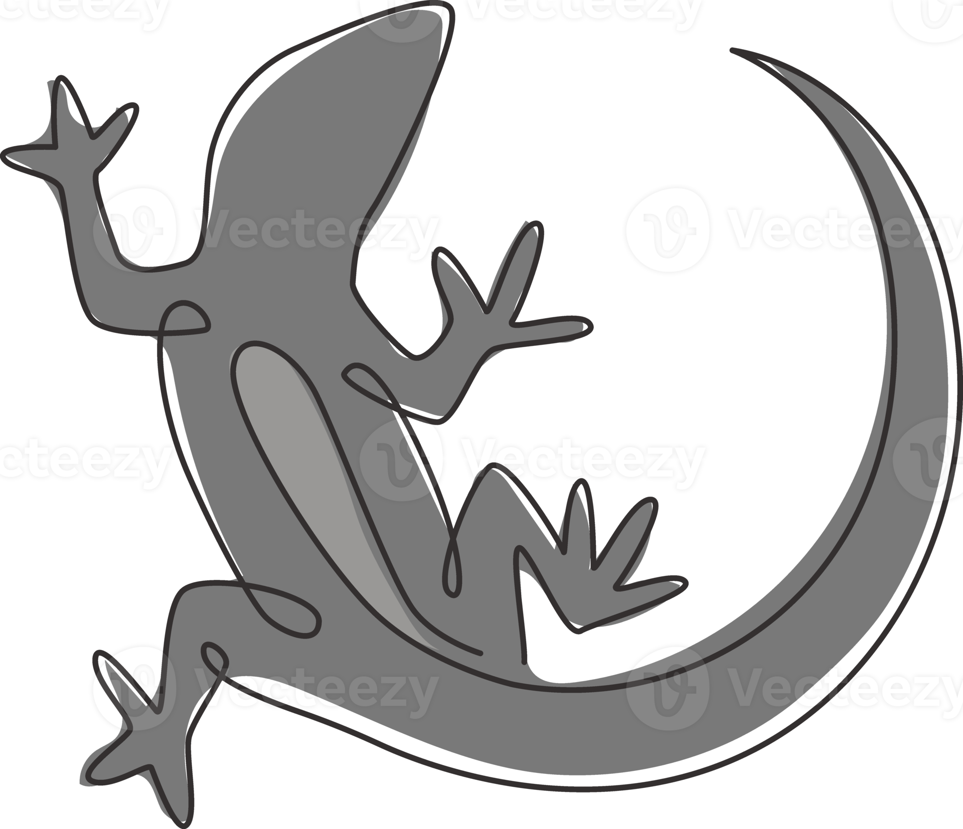 One single line drawing of adorable desert lizard reptile for company