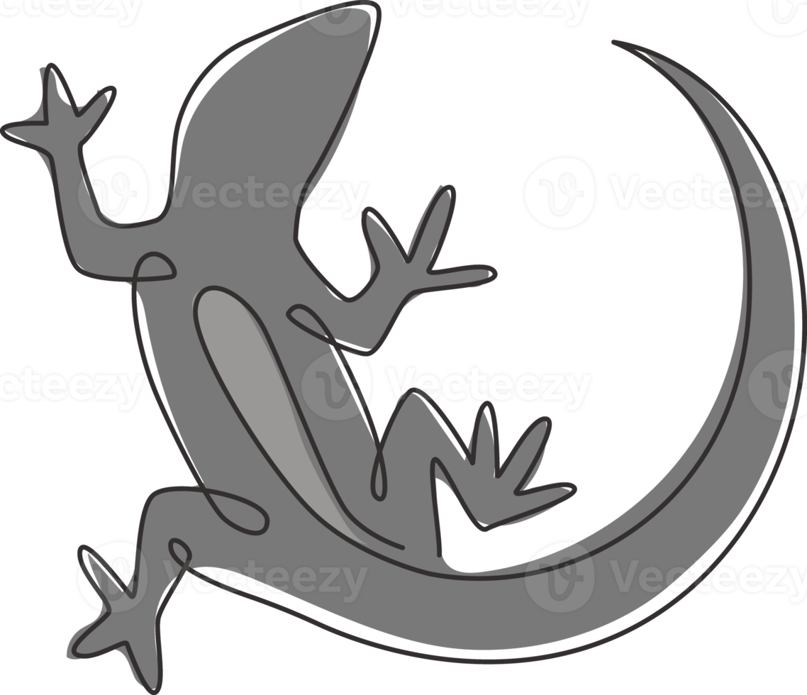 um único desenho de linha do adorável réptil lagarto do deserto para a identidade do logotipo da empresa. conceito de mascote animal engraçado para zoológico reptiliano. ilustração de desenho gráfico vetorial moderno de linha contínua png