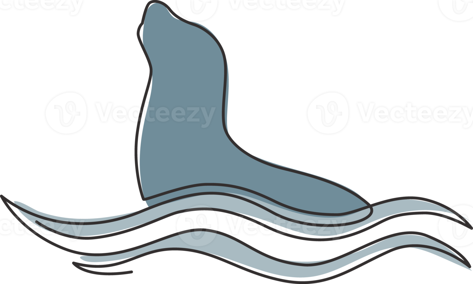 eine durchgehende Strichzeichnung des wilden Seelöwen für die Logoidentität des Marineunternehmens. Süßes Tiermaskottchenkonzept für Meeressäuger für die Umweltorganisation. moderne Single-Line-Draw-Design-Vektor-Illustration png