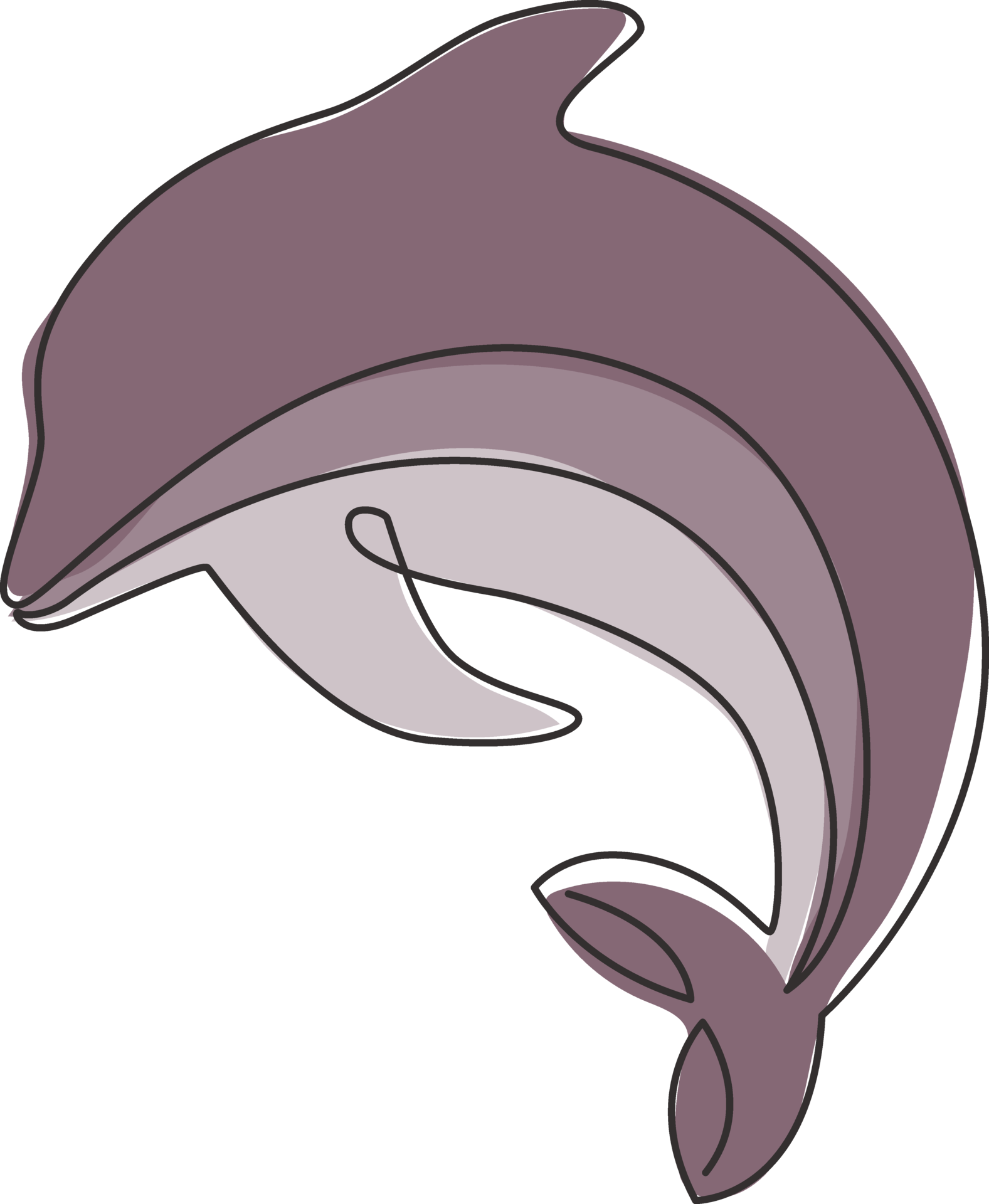 One Continuous Line Drawing Of Friendly Cute Dolphin For Fish Tank fish-tank-vector-sticker-clipart-fish-aquarium-on-white-background-in