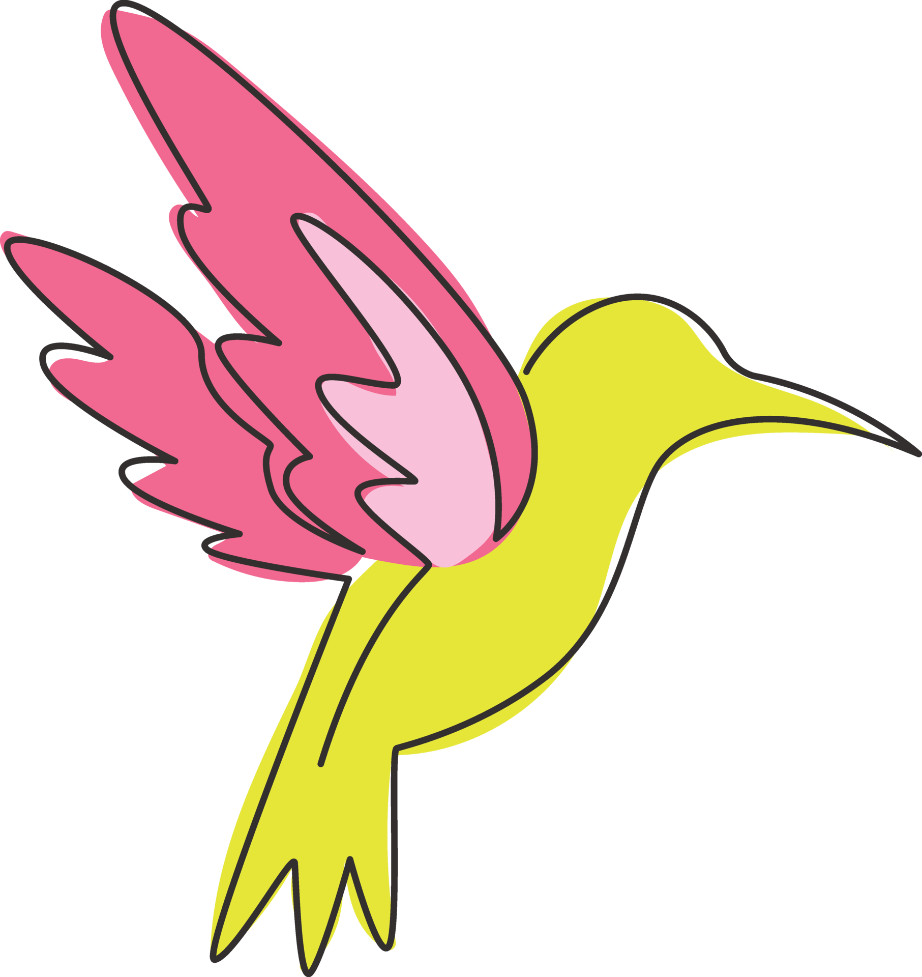 One single line drawing of cute hummingbird for company business logo
